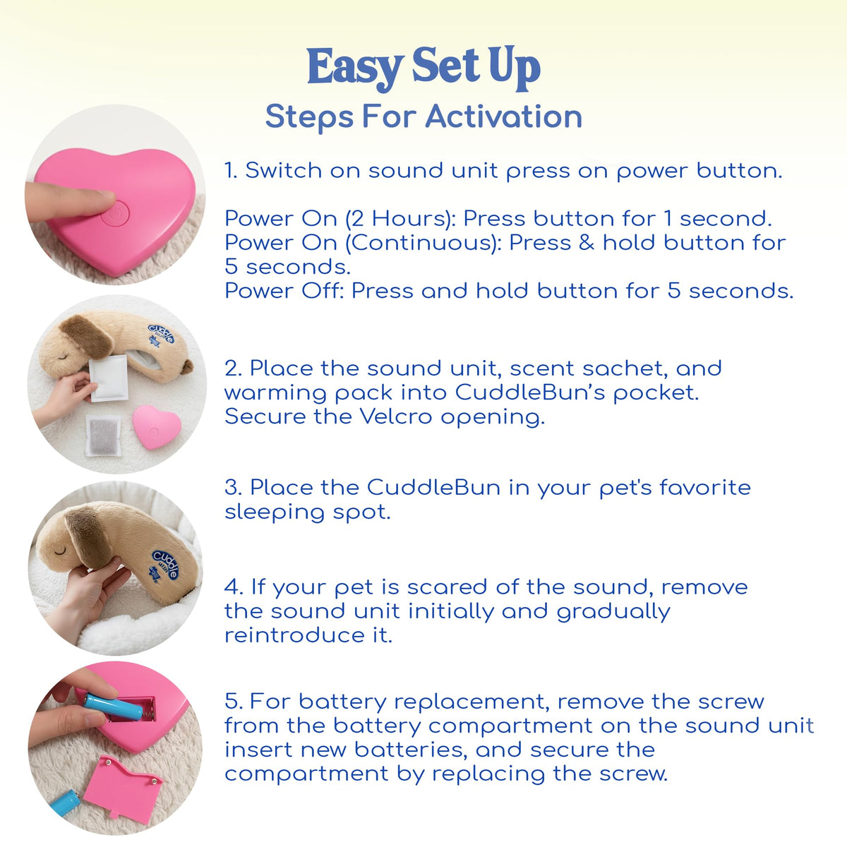 CuddleBun Heartbeat Puppy Toy Sleep Aid — Cuddler Pillow (Beige)