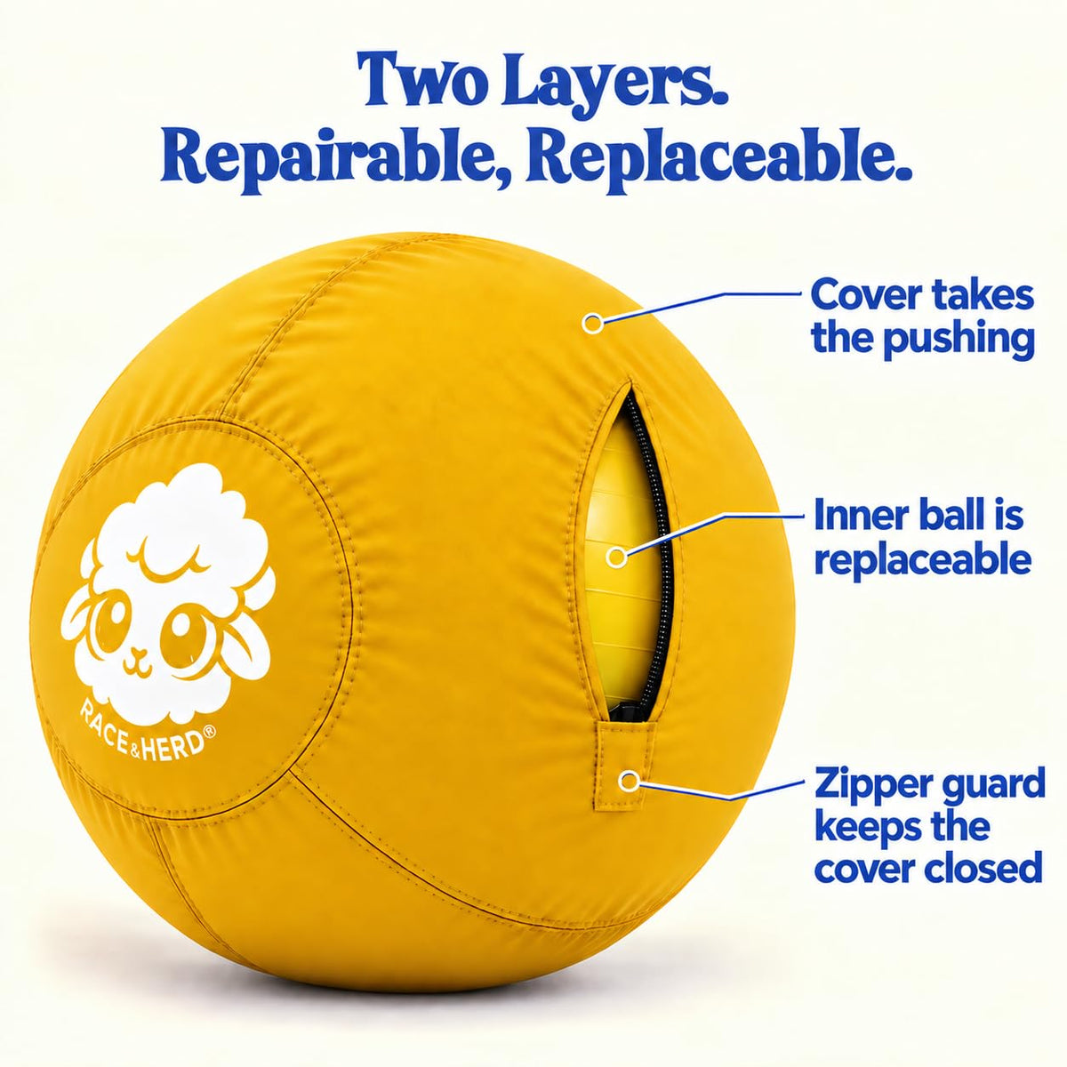Herding Ball for Dogs — Medium 22" (Yellow)