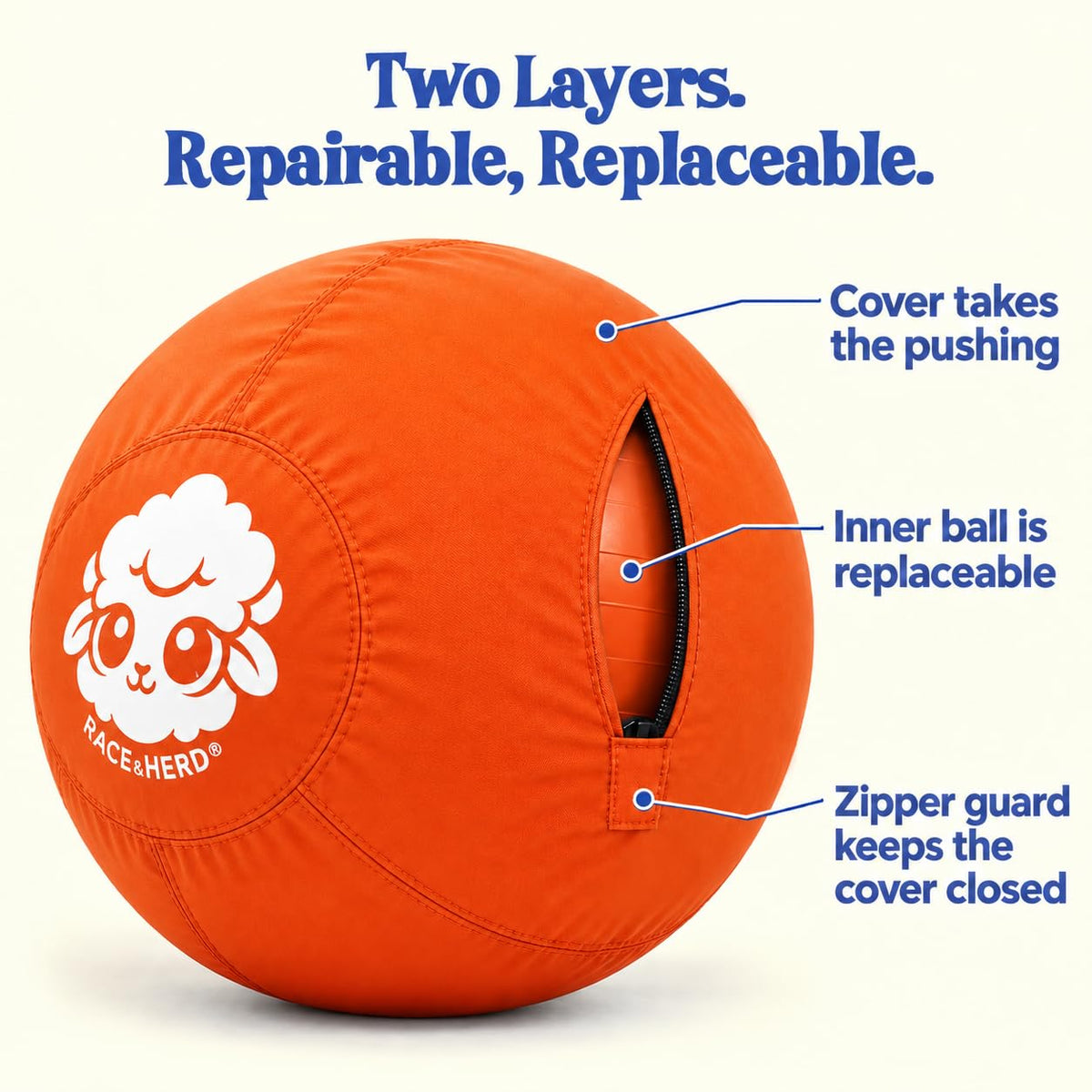 Herding Ball for Dogs — Small 18" (Tangerine)