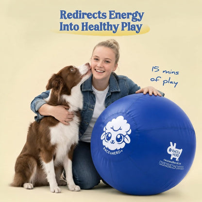 Herding Ball for Dogs Tetherball Set Outside 22" (Ocean)