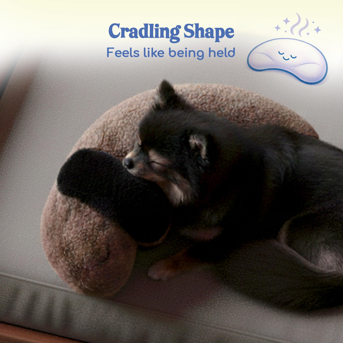 CuddleBun Heartbeat Puppy Toy Sleep Aid — Cuddler Pillow (Cocoa)
