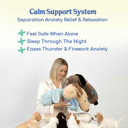 CuddleBun Heartbeat Puppy Toy Sleep Aid — Cuddler Pillow (Cocoa)