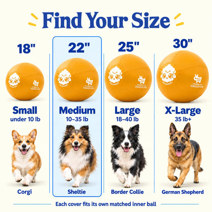 Herding Ball for Dogs — Medium 22" (Yellow)