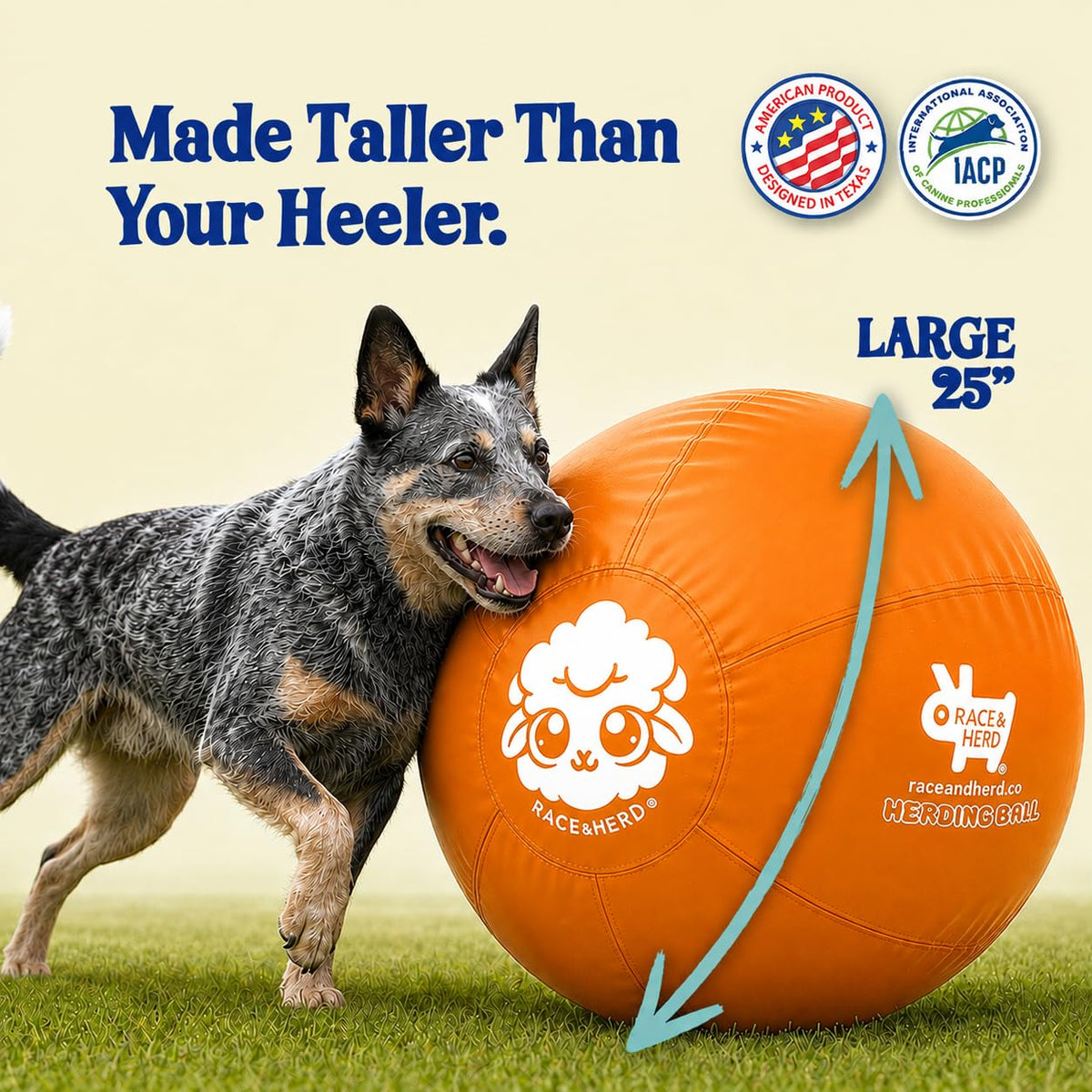 Herding Ball for Dogs — Large 25" (Tangerine)
