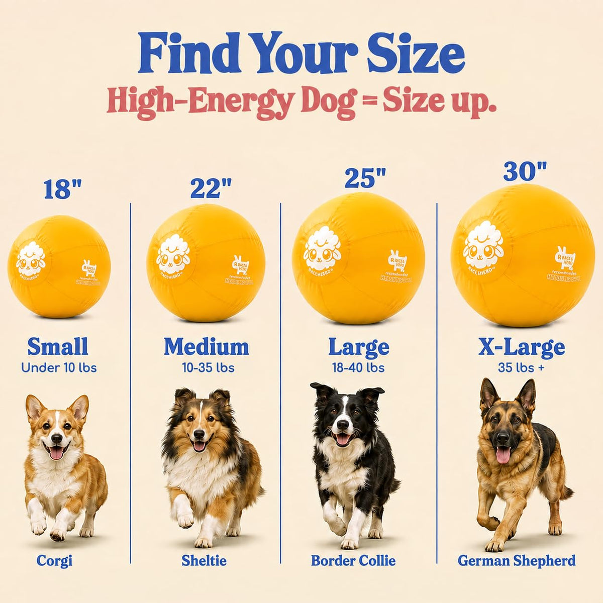 Herding Ball for Dogs — XLarge 30" (Yellow)