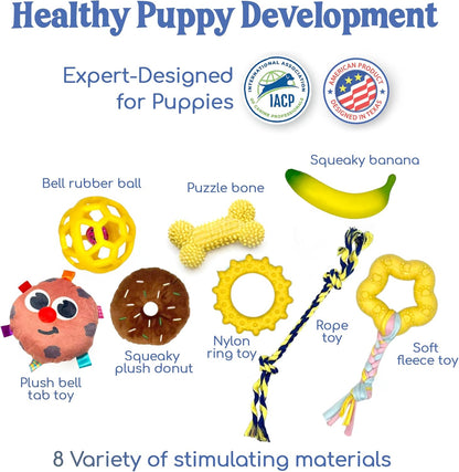 Puppy Play Gym  |  Dog Play Mat, 8 Bungee Straps - Yellow