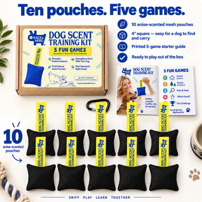 Original Dog Scent Training Kit — 10 Pcs Pouches Nosework Set (Onyx)