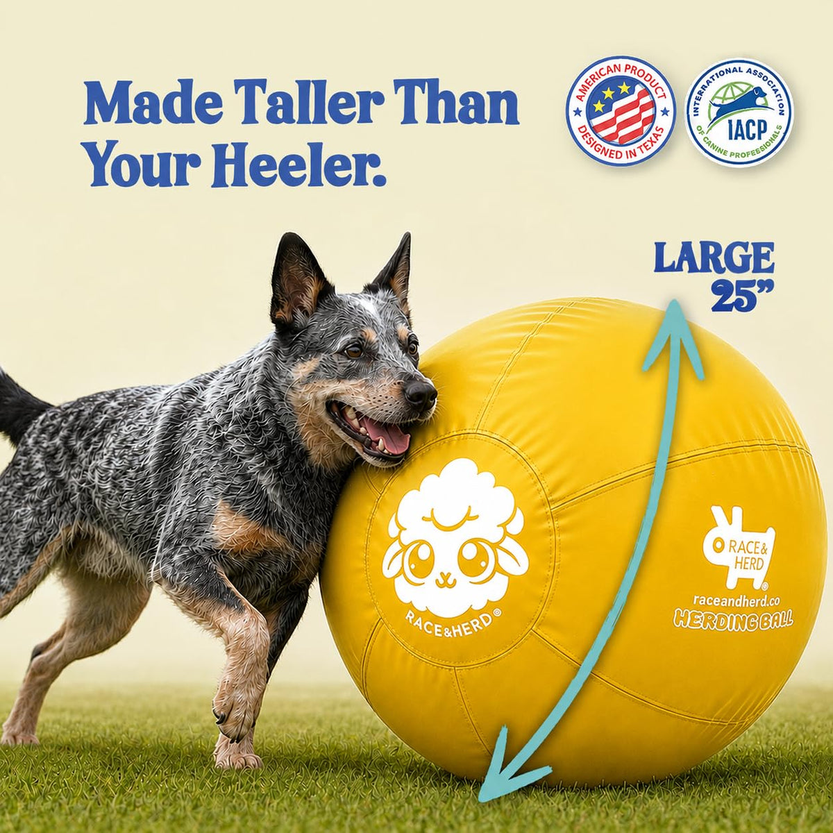 Herding Ball for Dogs — Large 25" (Yellow)