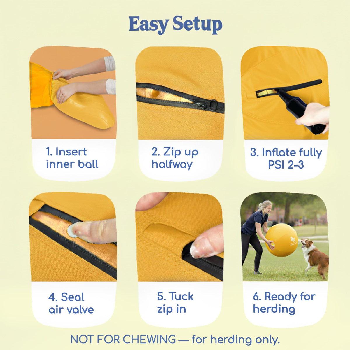 Herding Ball for Dogs — Medium 22" (Yellow)