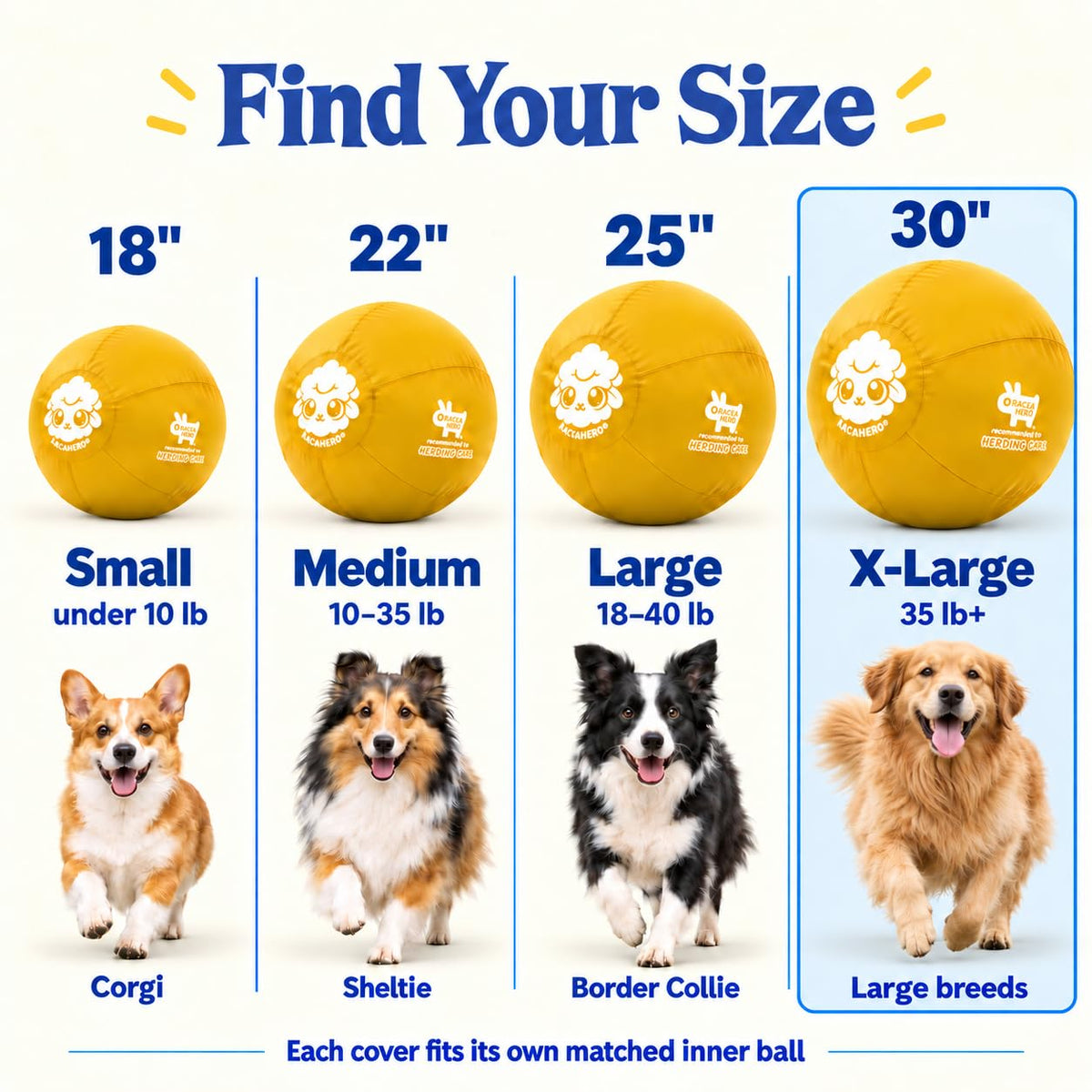 Herding Ball for Dogs — XLarge 30" (Yellow)