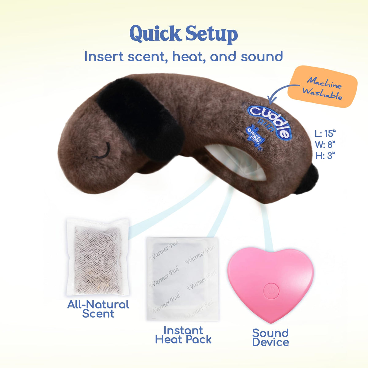 CuddleBun Heartbeat Puppy Toy Sleep Aid — Cuddler Pillow (Cocoa)