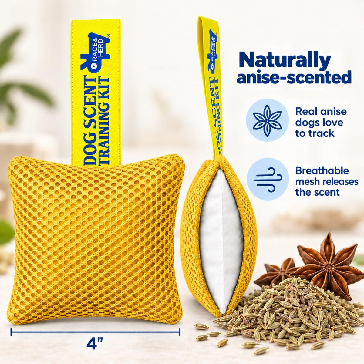 Original Dog Scent Training Kit — 10 Pcs Pouches Nosework Set (Gold)