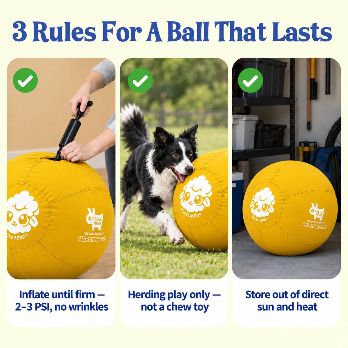 Herding Ball for Dogs — Large 25" (Yellow)