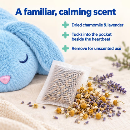 CuddleBun Heartbeat Puppy Toy Sleep Aid — Cuddler Pillow (Sky)