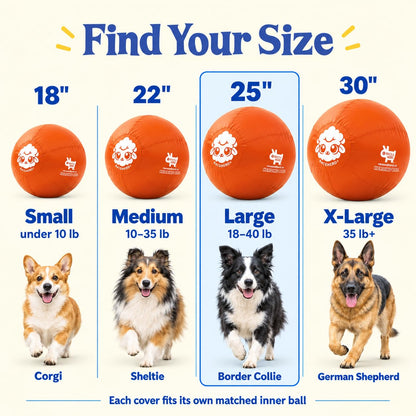 Herding Ball for Dogs — Large 25" (Tangerine)