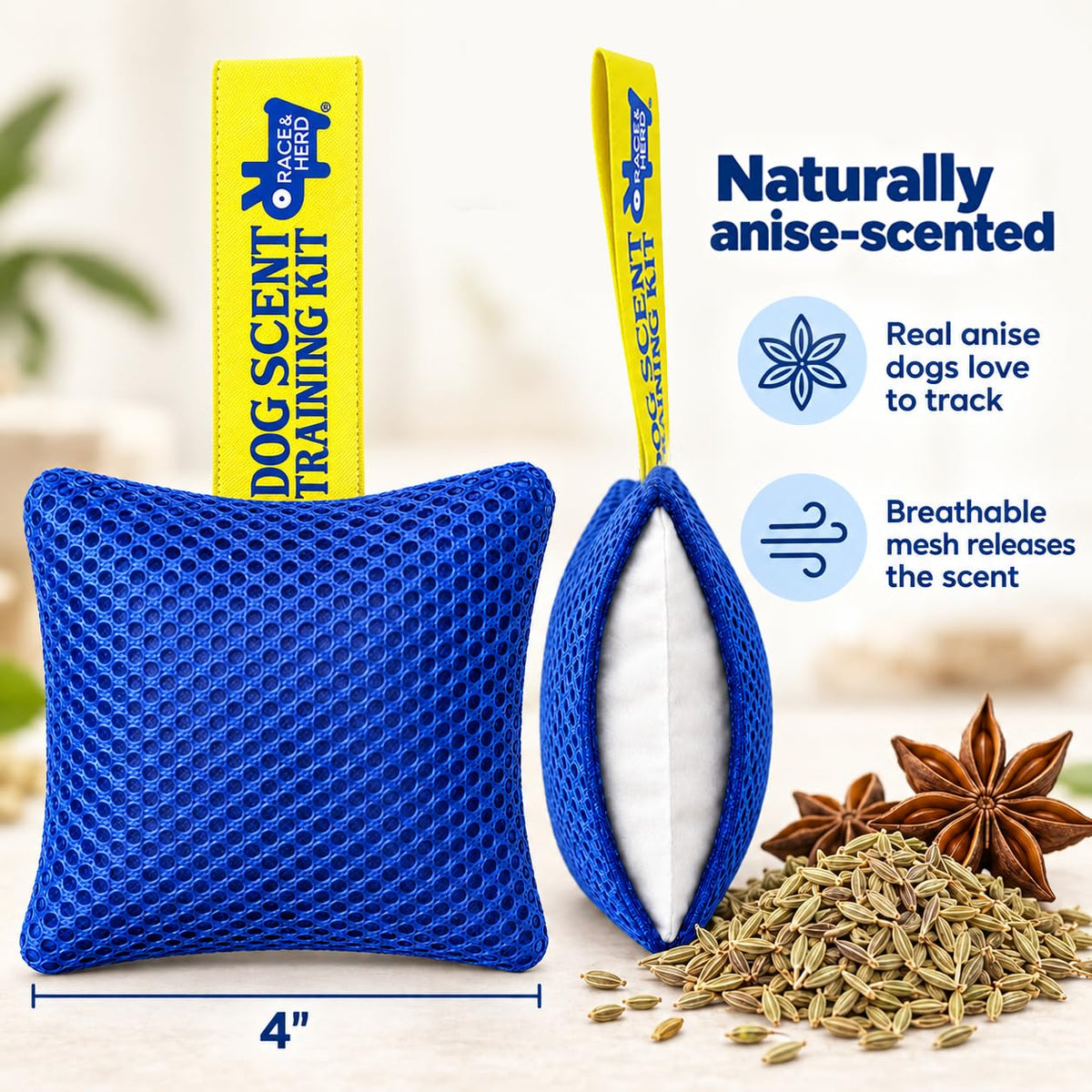 Original Dog Scent Training Kit — 6 Pcs Pouches Nosework Set (Blue, Tin)