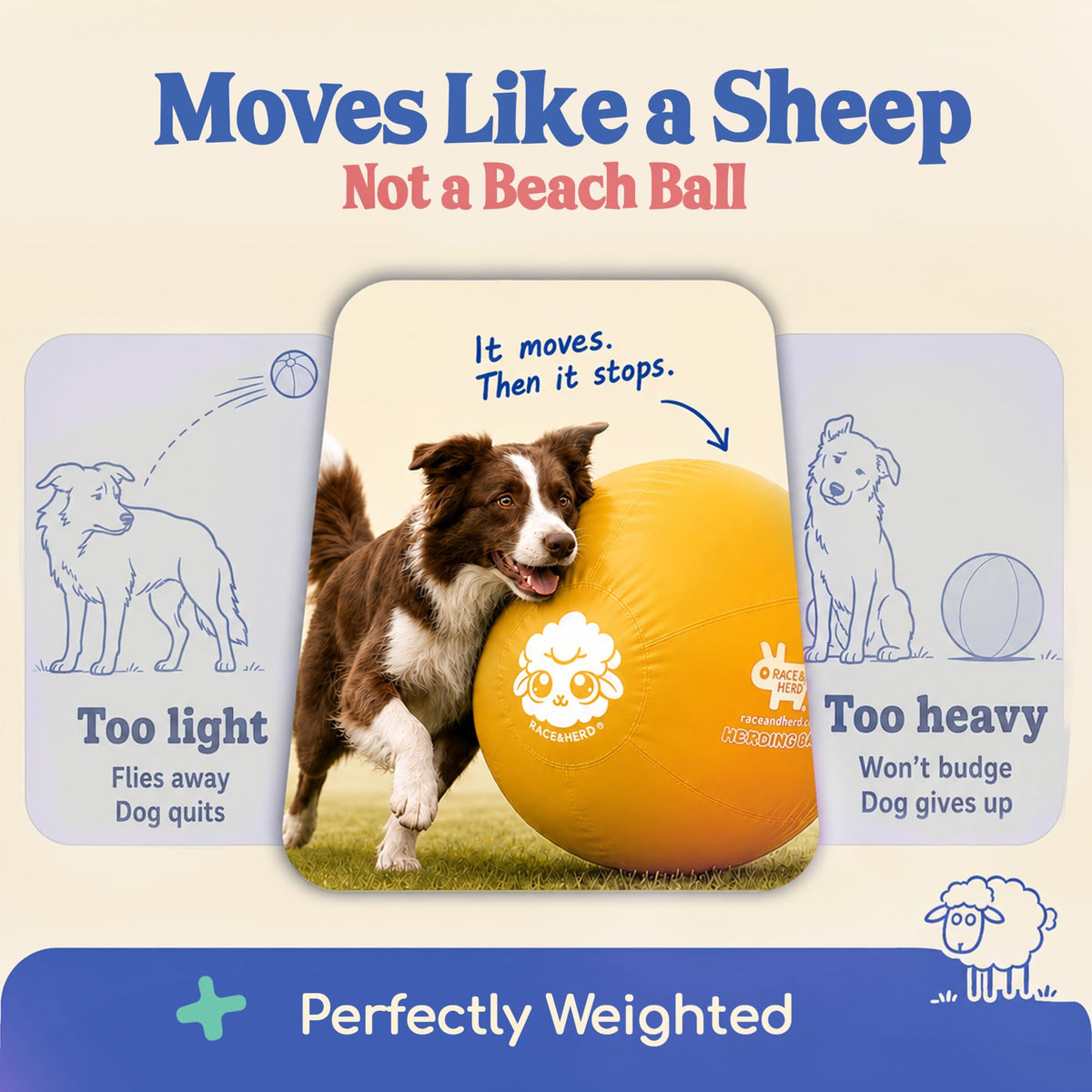 Herding Ball for Dogs — Medium 22" (Yellow)