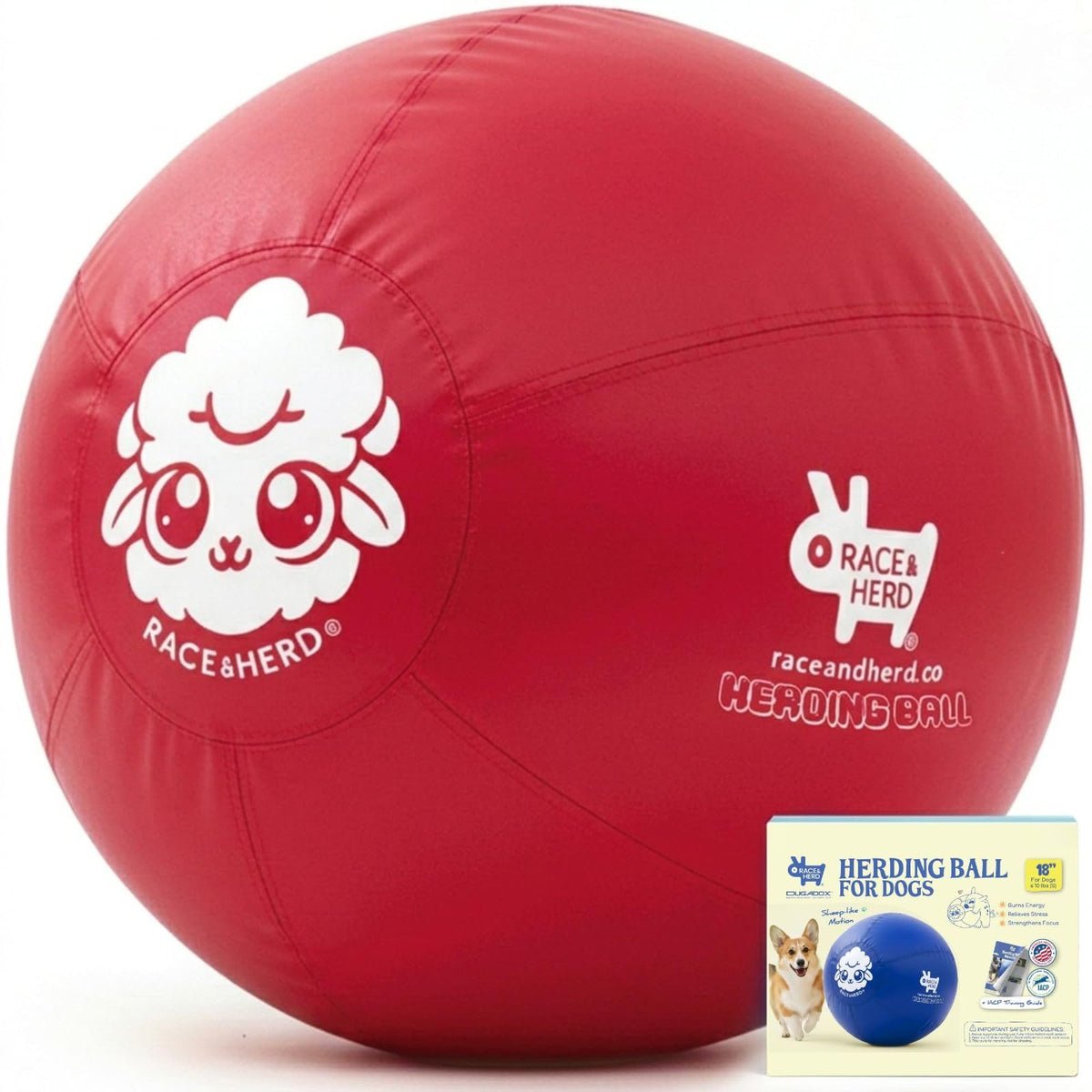 Herding Ball for Dogs — Small 18" (Cherry)
