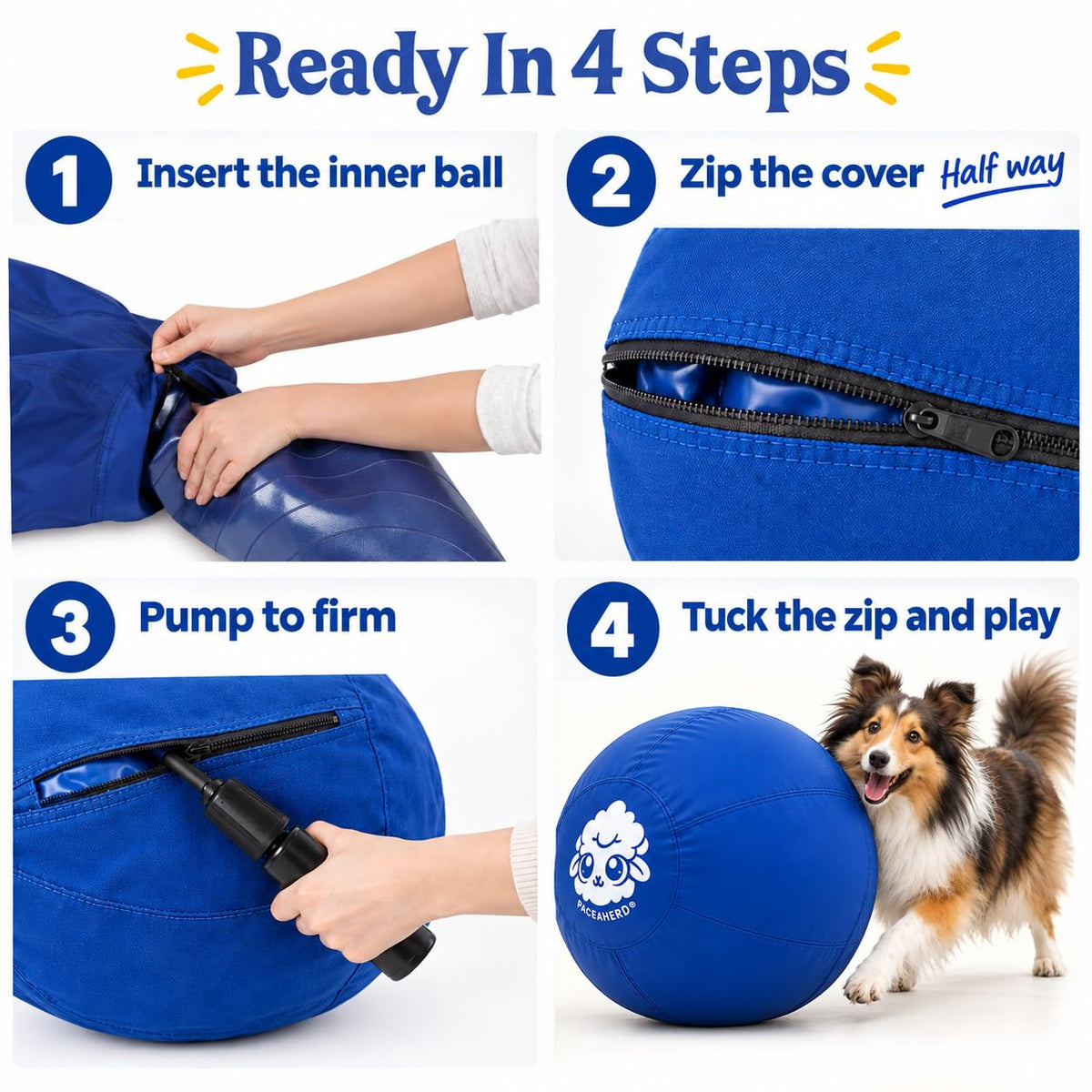 Original Herding Ball for Dogs — Balls for Dog Toys 22" (Ocean)