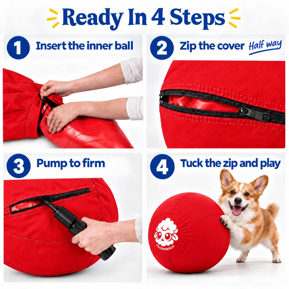 Herding Ball for Dogs — Small 18" (Cherry)