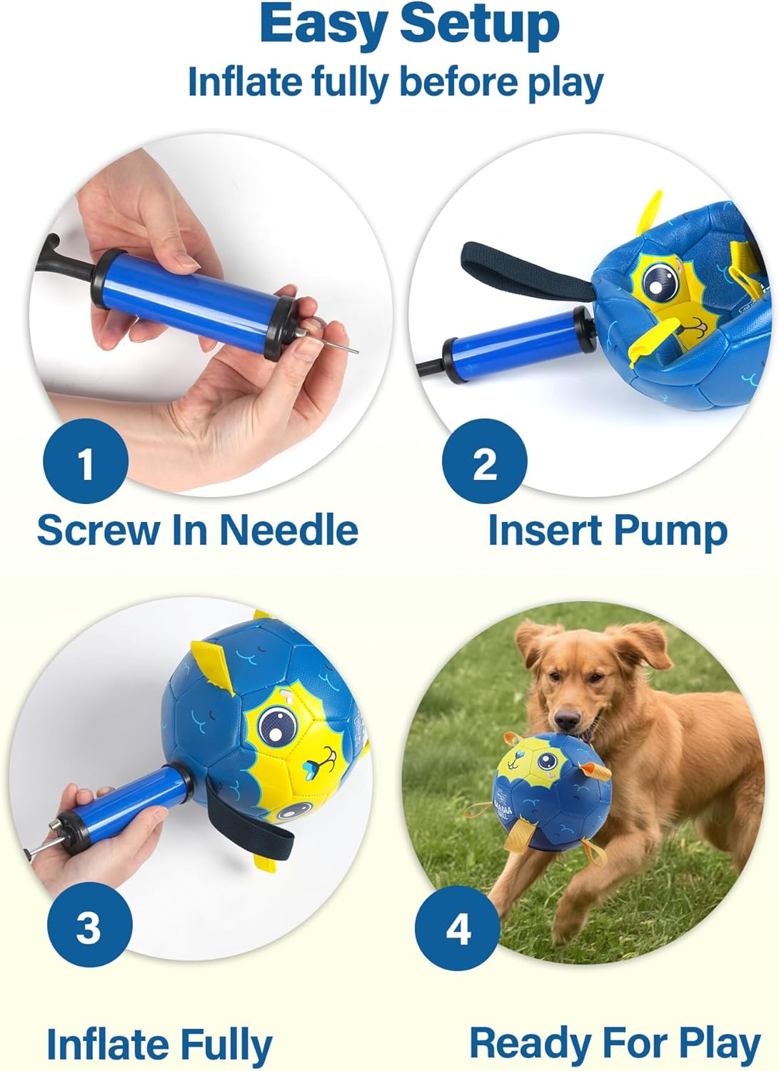 BaaBaa Ball |  Dog Soccer Ball With Tabs