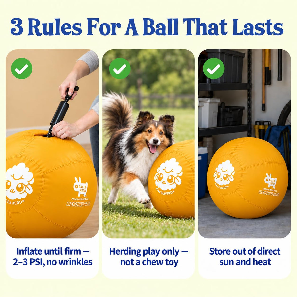 Herding Ball for Dogs — Medium 22" (Yellow)