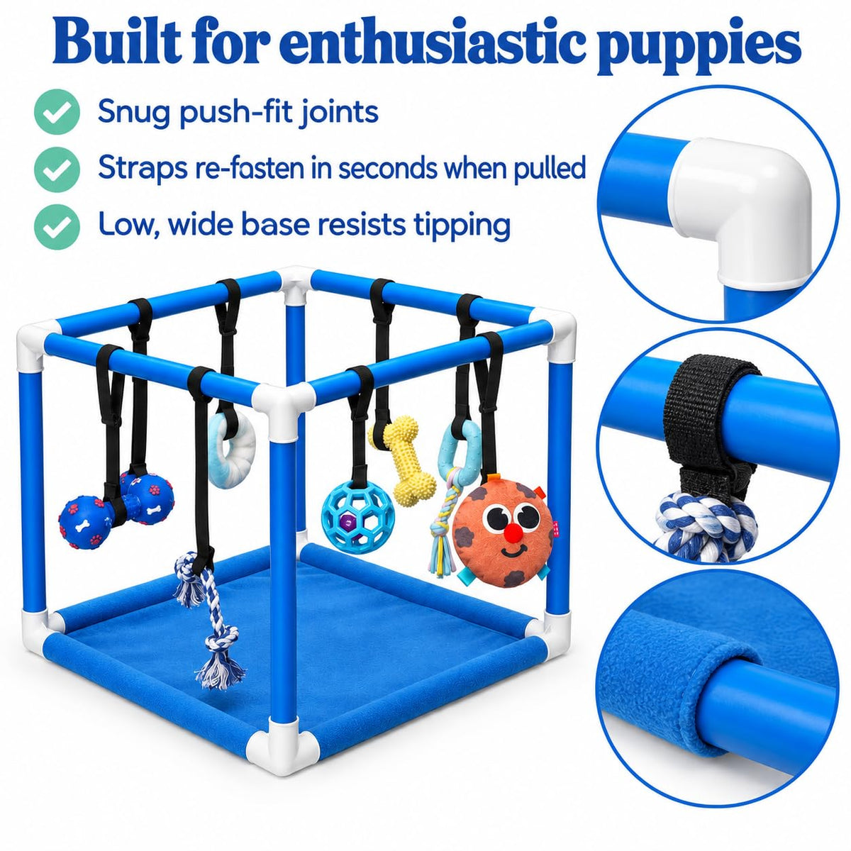 Puppy Play Gym — Small Dog Jungle Activity Mat 19.5" (Ocean)