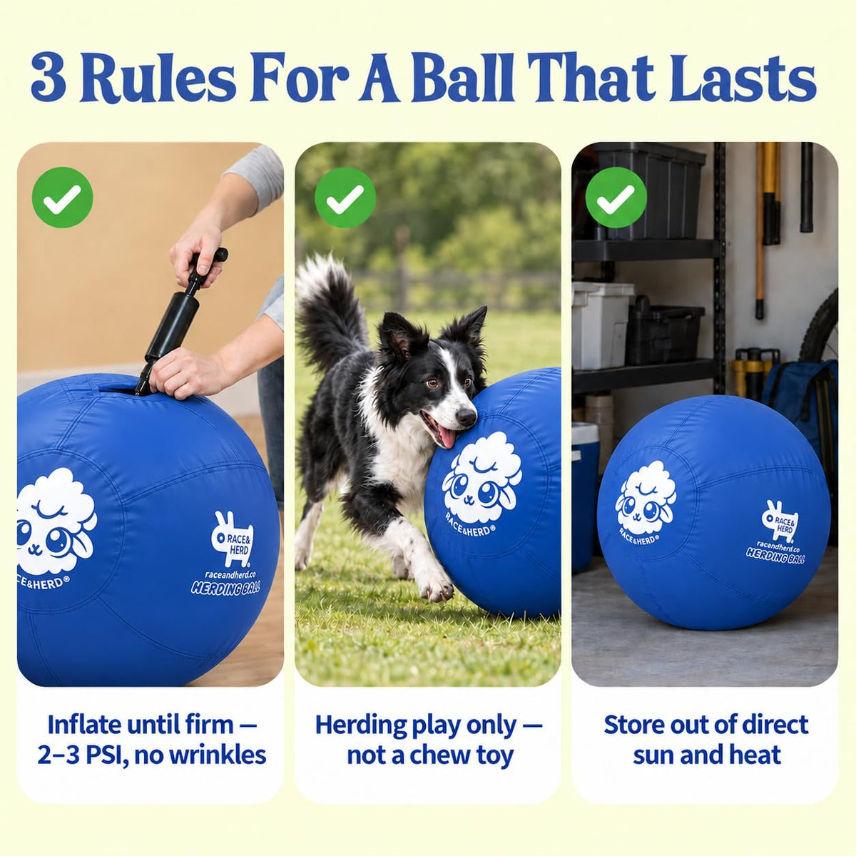 Herding Ball for Dogs Tetherball Set Outside 22" (Ocean)