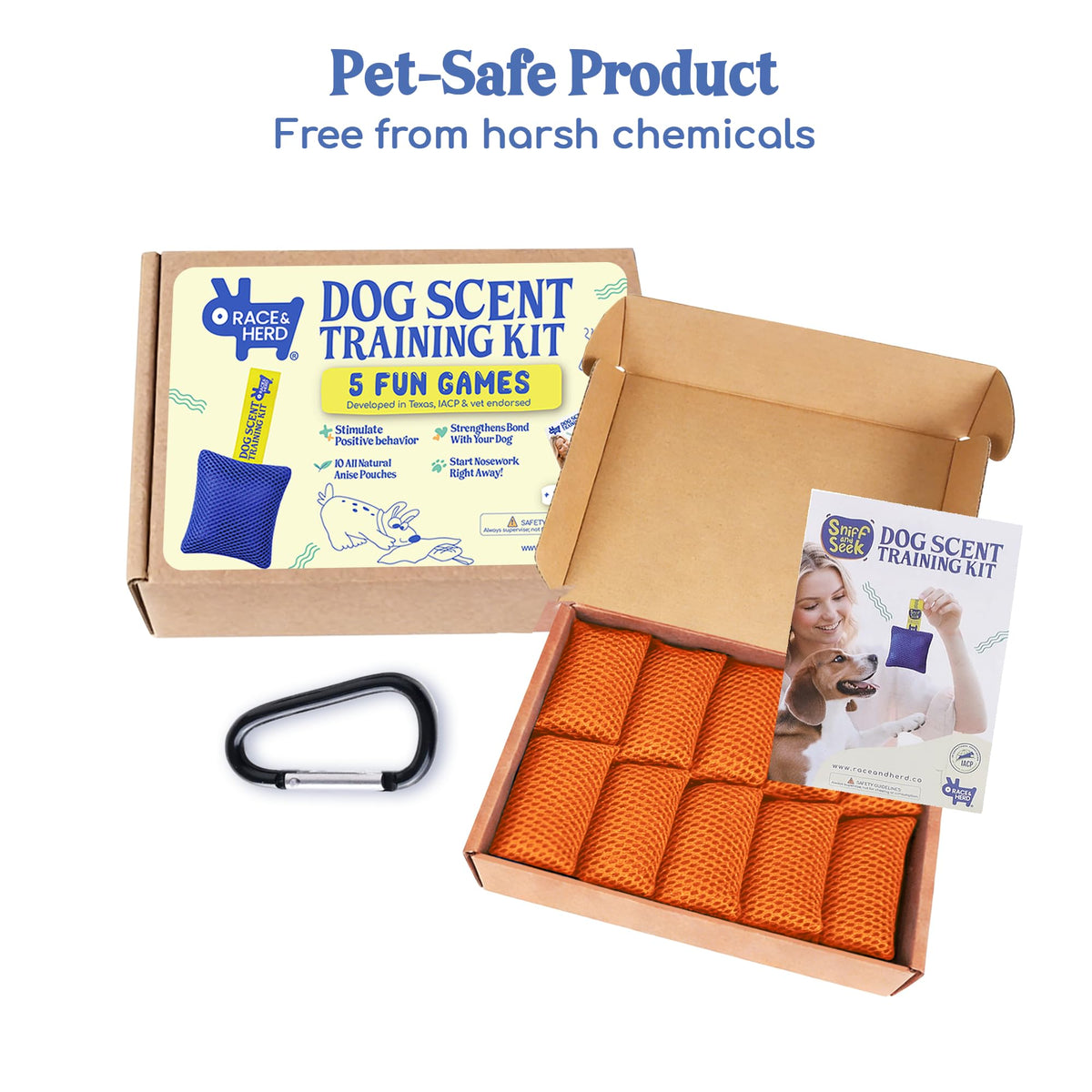 Original Dog Scent Training Kit — 10 Pcs Pouches Nosework Set (Tangerine)