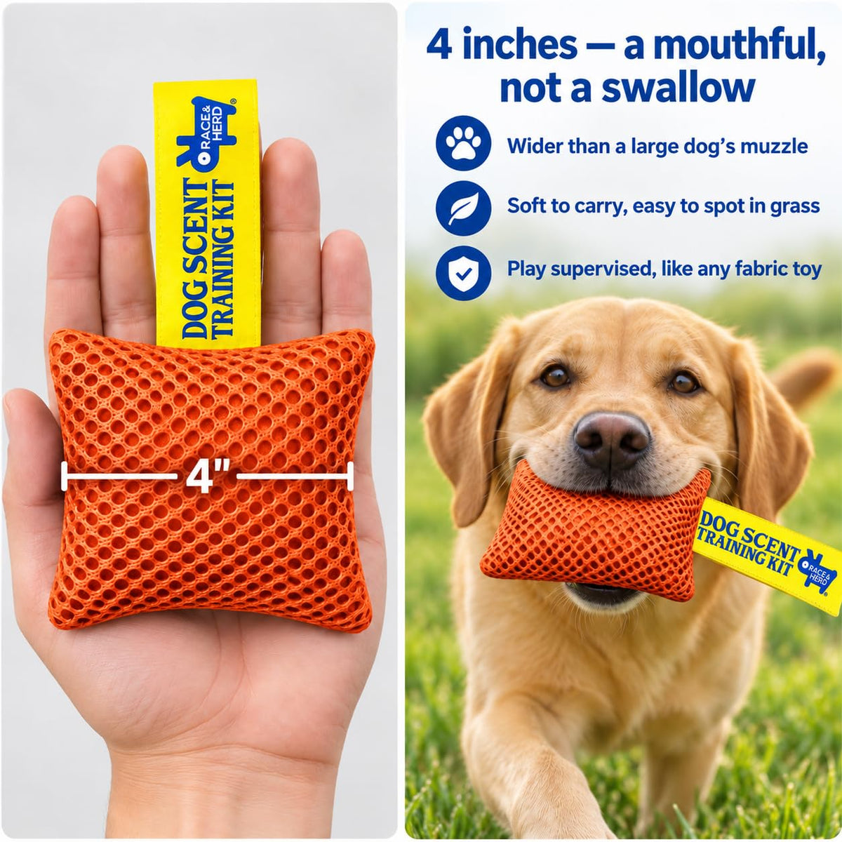 Original Dog Scent Training Kit — 10 Pcs Pouches Nosework Set (Tangerine)