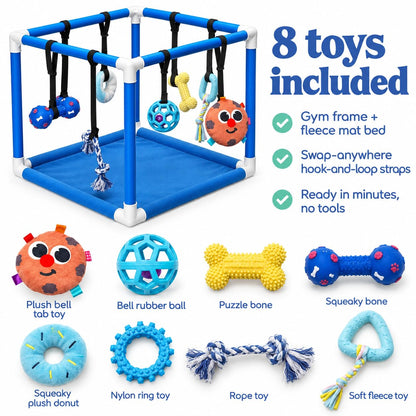 Puppy Play Gym — Small Dog Jungle Activity Mat 19.5" (Ocean)