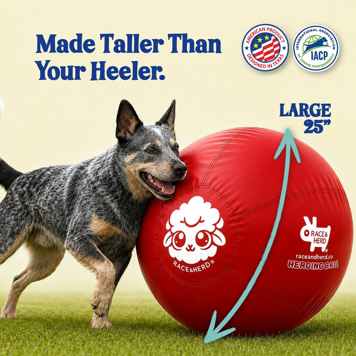 Herding Ball for Dogs — Large 25" (Cherry)