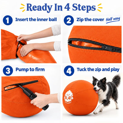 Herding Ball for Dogs — Large 25" (Tangerine)