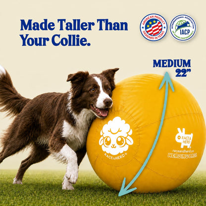 Herding Ball for Dogs — Medium 22" (Yellow)