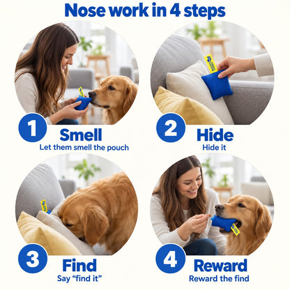 Original Dog Scent Training Kit — 6 Pcs Pouches Nosework Set (Blue, Tin)