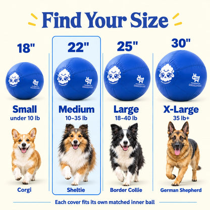 Original Herding Ball for Dogs — Balls for Dog Toys 22" (Ocean)