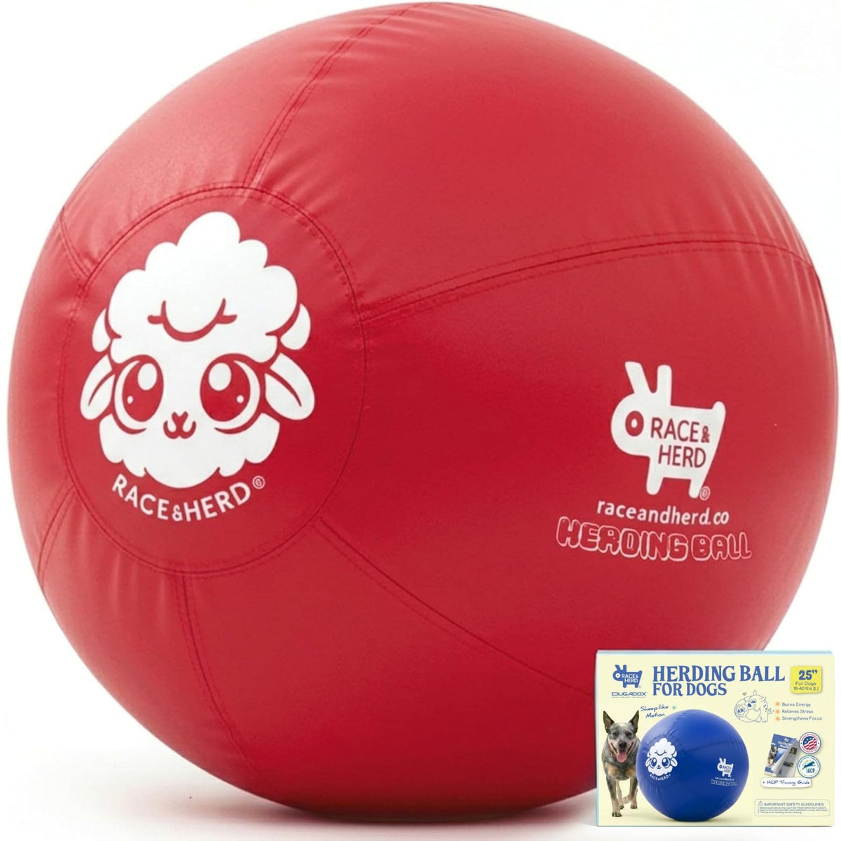 Herding Ball for Dogs — Large 25" (Cherry)