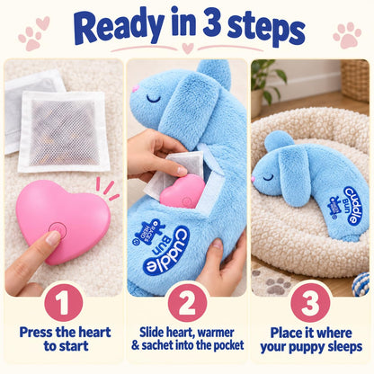 CuddleBun Heartbeat Puppy Toy Sleep Aid — Cuddler Pillow (Sky)