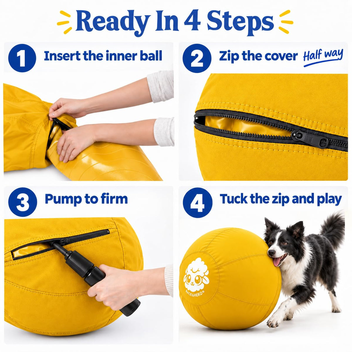 Herding Ball for Dogs — XLarge 30" (Yellow)