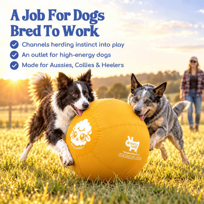 Herding Ball for Dogs Tetherball Set Outside 22" (Gold)
