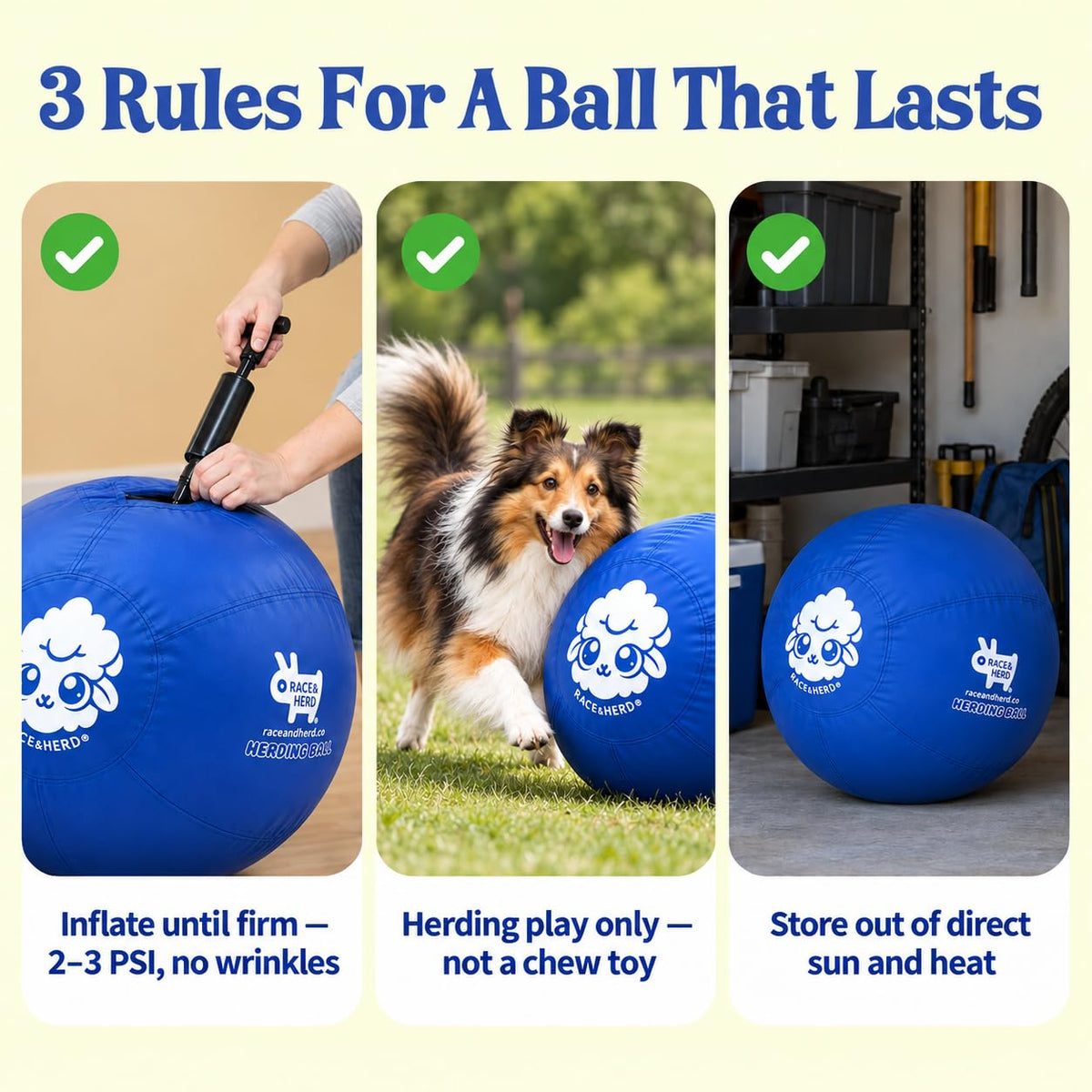 Original Herding Ball for Dogs — Balls for Dog Toys 22" (Ocean)