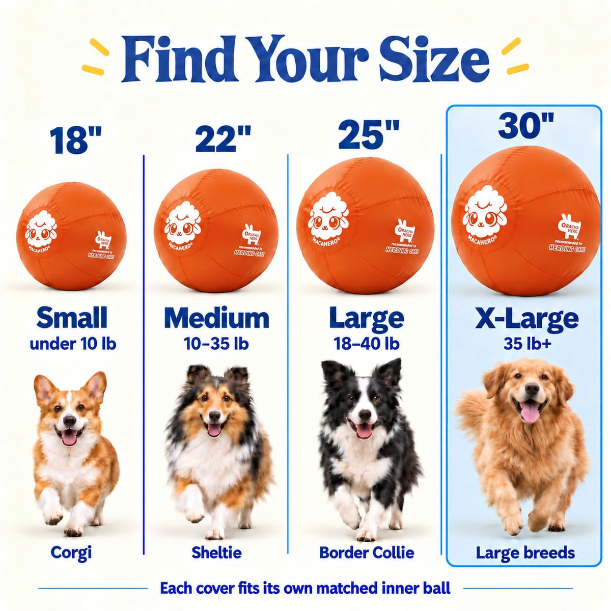 Herding Ball for Dogs — XLarge 30" (Tangerine)