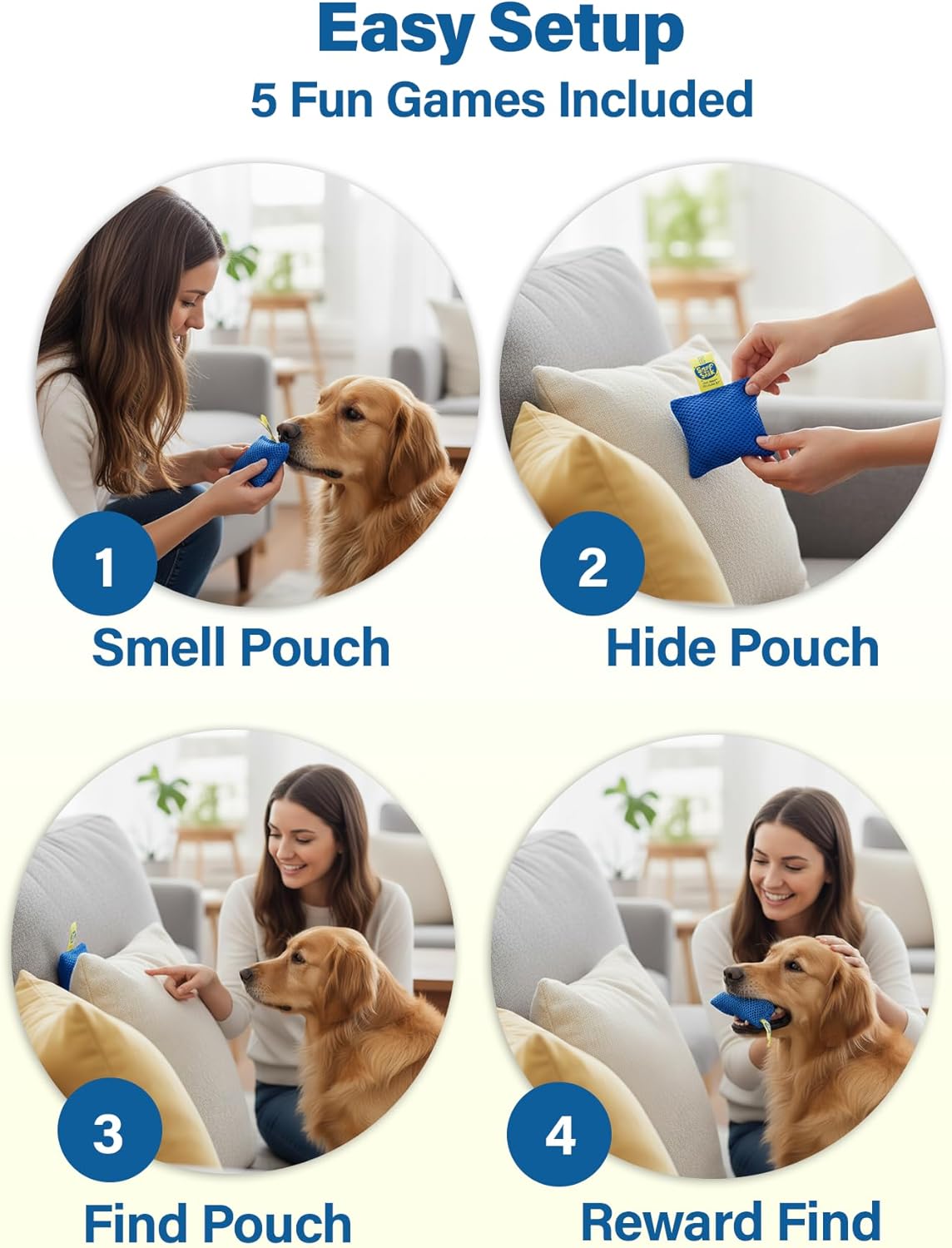 Sniff and Seek Dog Scent Game | Scent Training for Dogs | Blue - 10 Pack Box