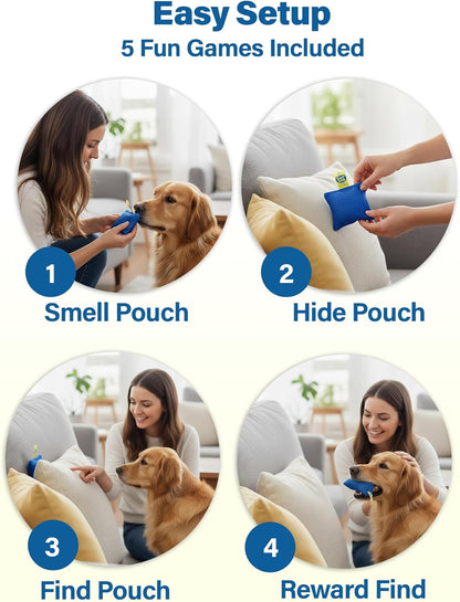 Sniff and Seek Dog Scent Game | Scent Training for Dogs | Yellow - 10 Pack Box