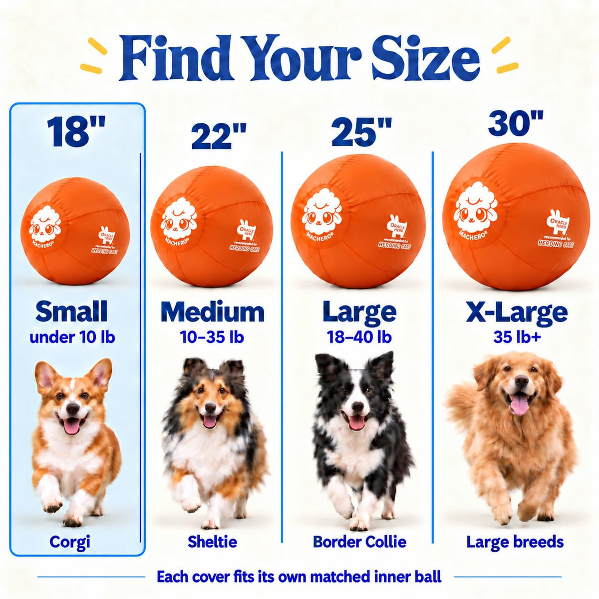 Herding Ball for Dogs — Small 18" (Tangerine)