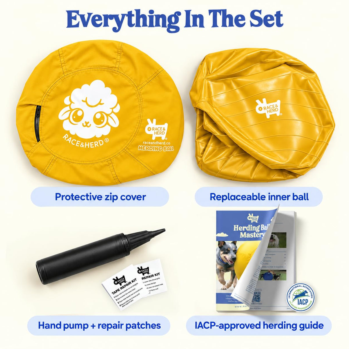 Herding Ball for Dogs — Large 25" (Yellow)