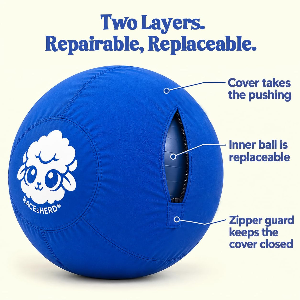 Original Herding Ball for Dogs — Balls for Dog Toys 22" (Ocean)