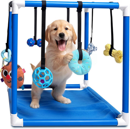 Puppy Play Gym  |  Dog Play Mat, 8 Bungee Straps