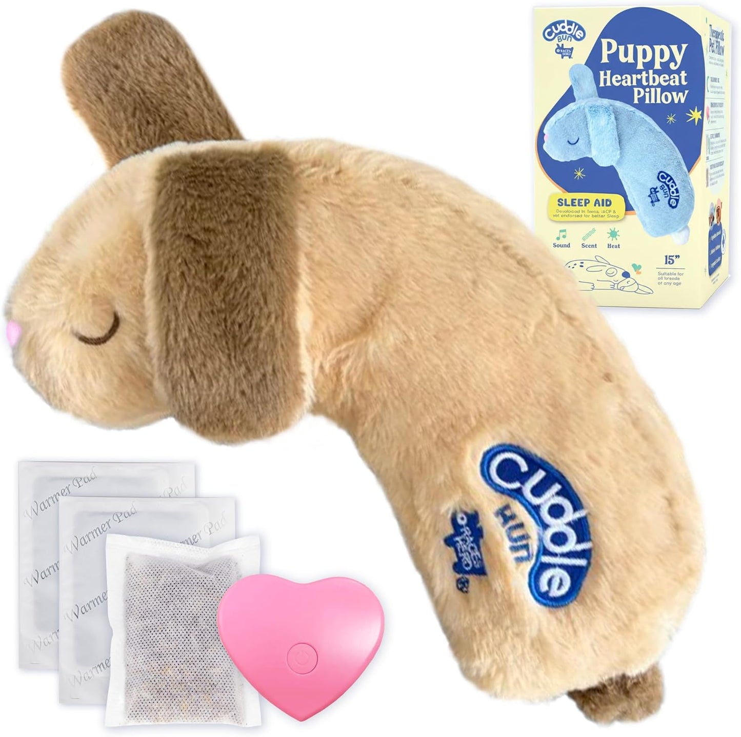 CuddleBun | Puppy Heartbeat Toy Sleep Aid - Beige