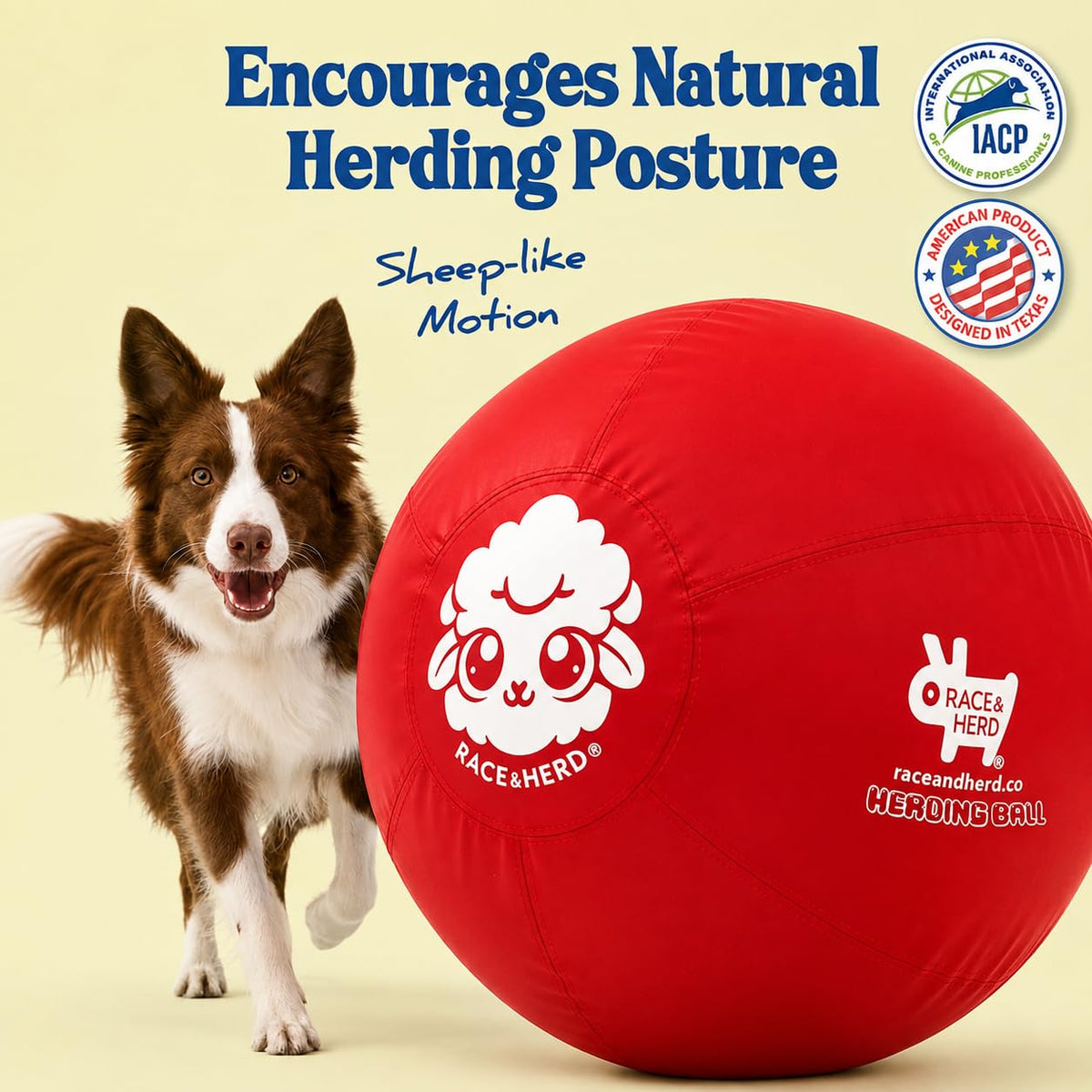 Herding Ball for Dogs Tetherball Set Outside 22" (Cherry)